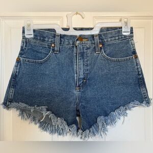 Wrangler Blue Frayed Jean Shorts
